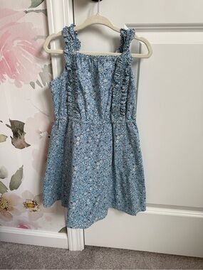 Crewcuts Blue Floral Ruffle-Strap Sundress
